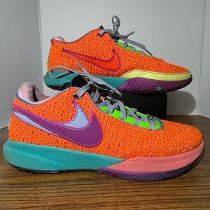 Nike LeBron 20 Chosen 1 Orange Vivid Purple Basketball Shoes DJ5423-800 size 9